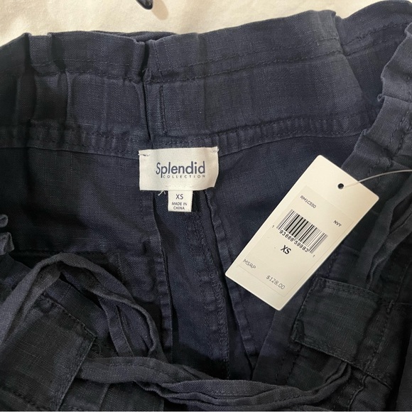 NWT Splendid Villa Easy Linen Shorts in Navy Blue, Size XS - Picture 8 of 8